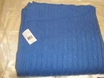 Polo Ralph Lauren Cable Knit Blue Cashmere Throw Blanket 60X60 New W/tags $595. Fixed Price $269.99.