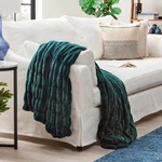 Chanasya Ruched Faux Fur Throw Blanket - Reversible Mink 50". Fixed Price $41.99.