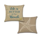 Set Of 2 Pillow Covers 18X18 Sand Starfish & Life Better At The Beach Design. Fixed Price $9.49.