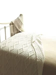 Cable Knit Blanket Irish Merino Wool Throw Traditional Aran Ivory 40"X 66". Fixed Price $99.90.