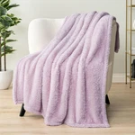 Pavilia Sherpa Throw Blanket For Couch Sofa, Light Purple Lavender Fluffy Warm. Fixed Price $25.95.