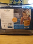 Quility Weighted Blanket 20 Lb 100% Cotton W/glass Beads, 60"X80", Navy/grey. Fixed Price $45.00.