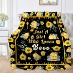 60X50 Inch Flannel Throw Blanket Just Girl Who Loves Bees Decor Couch. Fixed Price $44.53.