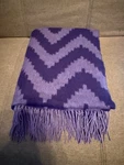 Williams Sonoma Cashmere Chevron Patterns Throw 50 X60 2-TONE Blue. Fixed Price $145.00.