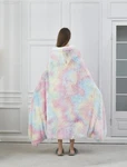 Regal Comfort - Pastel Rainbow Faux Fur Sherpa Wearable Blanket 50"X70". Fixed Price $44.99.