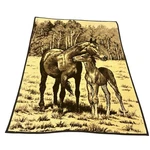 Vintage Ibena Dolan Horse & Foal Acrylic Blend Western Country Blanket- 72X53. Fixed Price $49.99.