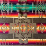 Vintage Pendleton Beaver State Chief Joseph Wool Blanket Red Trim 58X73 Mended. Fixed Price $155.00.