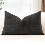 Otostar Chenille Throw Pillow Covers 16X24 Inch Soft Farmhouse Dark Grey Deco.... Fixed Price $17.09.