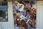 Wolf Elk Eagle Deer Bird Wildlife Collage Animal Outdoor Queen Blanket Bedspread. Fixed Price $57.32.