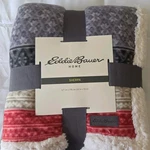 Eddie Bauer Sherpa Throw Blanket 50 X 70 In Multicolor Geometric. Fixed Price $30.00.