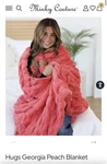 Minky Couture Hugs Georgia Peach Coral Colored Designer Blanket Luxury Monster. Fixed Price $235.00.