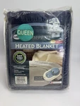 Vtg Sunbeam Electric Automatic Blanket Nip Queen Navy Blue Acrylic Nos 2009 10HR. Fixed Price $89.50.