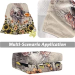 Soft Sunflower Rustic Skull Flannel Fleece Throw Blanket For Sofa Bedroom. Fixed Price $30.36.