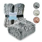 Cozy Tyme 50"X70" Channel Knit Throw Blanket Super Soft Plush Sofa Gray. Fixed Price $49.99.