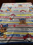 Paw Patrol Grey Stripe Blanket By Nickelodeon Here To Help 40" X 50". Fixed Price $8.00.