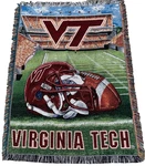 Virginia Tech Hokies Football Vt Tapestry Throw Blanket Fringe. Fixed Price $26.95.