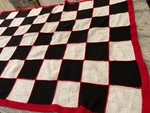 Granny Square Afghan Handmade Black Red White Blanket Throw Disney Mickey Mouse. Fixed Price $49.00.