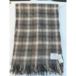 Bronte By Moon Natural Wool Ombre Brown Plaid Fringe Throw Blanket 135X195CM. Fixed Price $112.35.