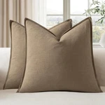Emema Decorative Linen Throw Pillow Covers 18X18 Inch Curry Boho Farmhouse Ne.... Fixed Price $30.34.