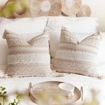 Decorative Throw Pillow Cover 18X18 Combo Set Of 2 Square Cream Neutral White.... Fixed Price $49.70.