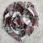 Abercrombie & Fitch Blanket Scarf Plaid Red White Oversized Fringe New. Fixed Price $19.00.