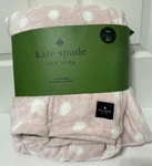 Kate Spade Plush Blanket Throw Pink White Polka Dots Twin 68 X90 New. Fixed Price $62.00.