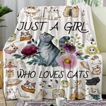 Cat Blanket Super Soft Flannel Throw Just Girl Who Loves Blanke.... Fixed Price $36.00.
