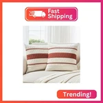 Grineed Throw Pillow Set 2 18X18 Inch Boho Covers, Soft Neutral. Fixed Price $17.05.