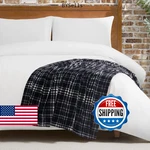 Lucky Brand Camper Plaid Black 50"X70" Cozy Plush Blanket - Premium Microfiber. Fixed Price $28.36.
