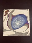 Wool Cotton Wavy Boho Pillow Cover Abstract 17 Square Mod Design Button Back. Fixed Price $28.95.