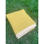 Vintage Jc Penney Waffle Weave Blanket Mustard Yellow Acrylic Satin Trim Twin. Fixed Price $32.00.