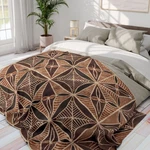 Polynesian Fleece Throw Blanket - Pacific Island Dark Brown Quality Material. Fixed Price $31.00.