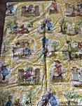 Vintage Little Girls Playing Outside Throw/blanket Yellow Multi Scenes 43 X53. Fixed Price $21.11.