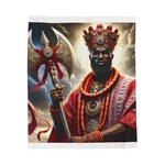 African King Illustration Velveteen Plush Blanket Regal Warrior Art. Fixed Price $31.99.