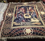 Nativity Scene Baby Jesus Virgin Mary Joseph Throw Blanket Afghan Tapestry. Fixed Price $39.99.