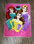 Disney Princesses Fleece Blanket Ariel Belle Rapunzel Pink Throw Plush 47 X 37. Fixed Price $13.00.