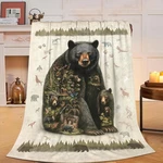 Cabin Bear Blanket Farmhouse Throw Wildlife Animals Decor Soft Cozy. Fixed Price $18.60.