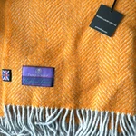 Prince Of Scots Highland Tweeds Herringbone Pure New Wool Throw - Atomic Orange. Fixed Price $119.00.