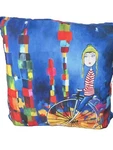 Designer Abstract Art Throw Pillow Robin Gates Deny Designs Colorful Rainbow. Fixed Price $26.95.