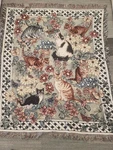 Vtg. Garden Cats Flowers & Butterflies Woven Tapestry Throw Blanket Cottagecore. Fixed Price $44.00.
