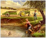 John Deere Tractor Boy Fishing Dog Fleece Blanket Throw 50X60 Farmer Rancher. Fixed Price $89.00.