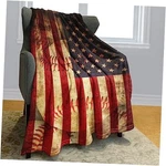 Yisumei Vintage American Flag Pattern Blanket 60"X80" & Baseball. Fixed Price $55.66.