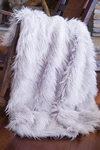 Faux Fur Throw Blanket, Mongolian Long Hair Silver,. Fixed Price $66.54.