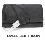 New Sunbeam Greystone Solid Print Twin Bed/oversize Heated Throw Blanket 60X80. Fixed Price $49.99.