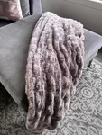 West Elm Faux Fur Cascade Throw 47X60 Dusty Blush Pink. Fixed Price $29.99.