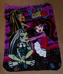 Monster High Scary Cute Soft Fleece Plush Blanket Throw 2015 Mattel 38 X 47. Fixed Price $29.99.