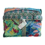 Johnny Was Torenia Travel Blanket Reversible Floral Home Lounge Green Blue New. Fixed Price $168.00.