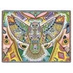 New Great Horned Northwest Heavy Cotton Afghan Throw Blanket Hoot Owls Wings. Fixed Price $38.08.