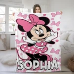 Personalized Watercolor Minnie Mouse Blanket, Custom Name Disney. Fixed Price $44.99.
