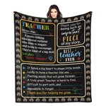 Geifin Flannel, Throw Blanket, Teacher Gifts, 60X80 Inches, Black, Letter Print. Fixed Price $20.62.